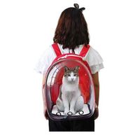 Mochila de Transporte Cápsula Transparente Burbuja Rojo