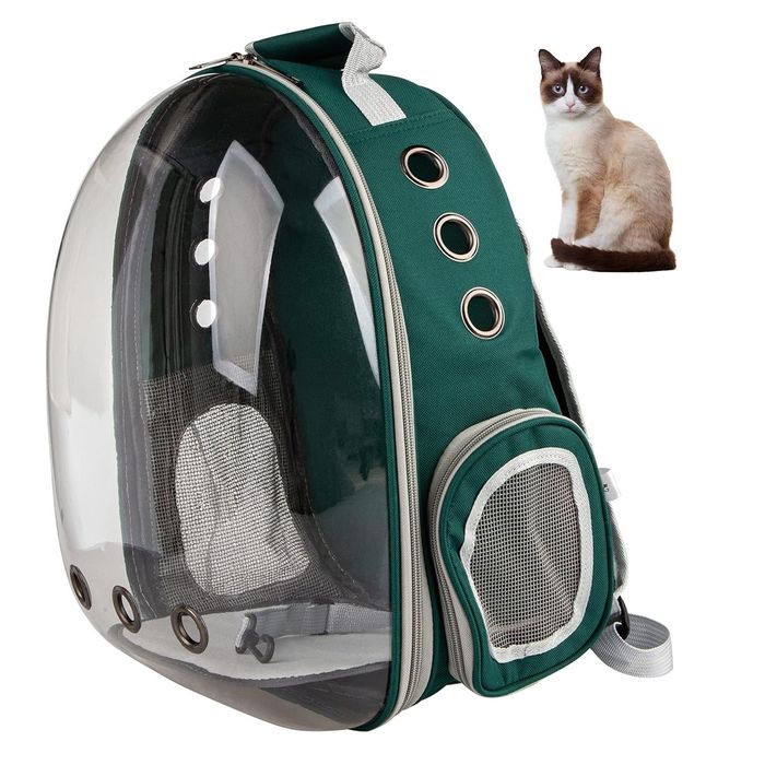 Mochila para Gatos Bolsa Portátil para Mascotas Verde