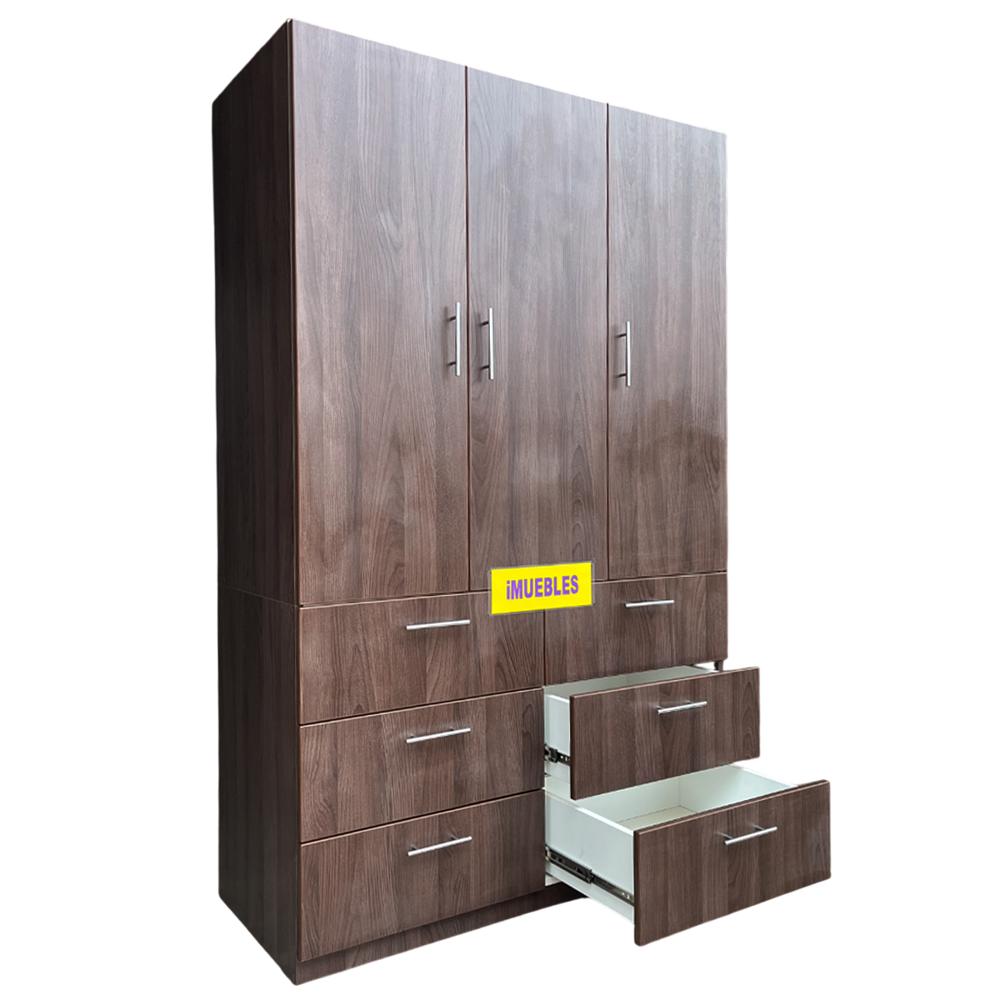 Ropero amplio de 6 cajones y 03 puertas Roble Café - TEMEL