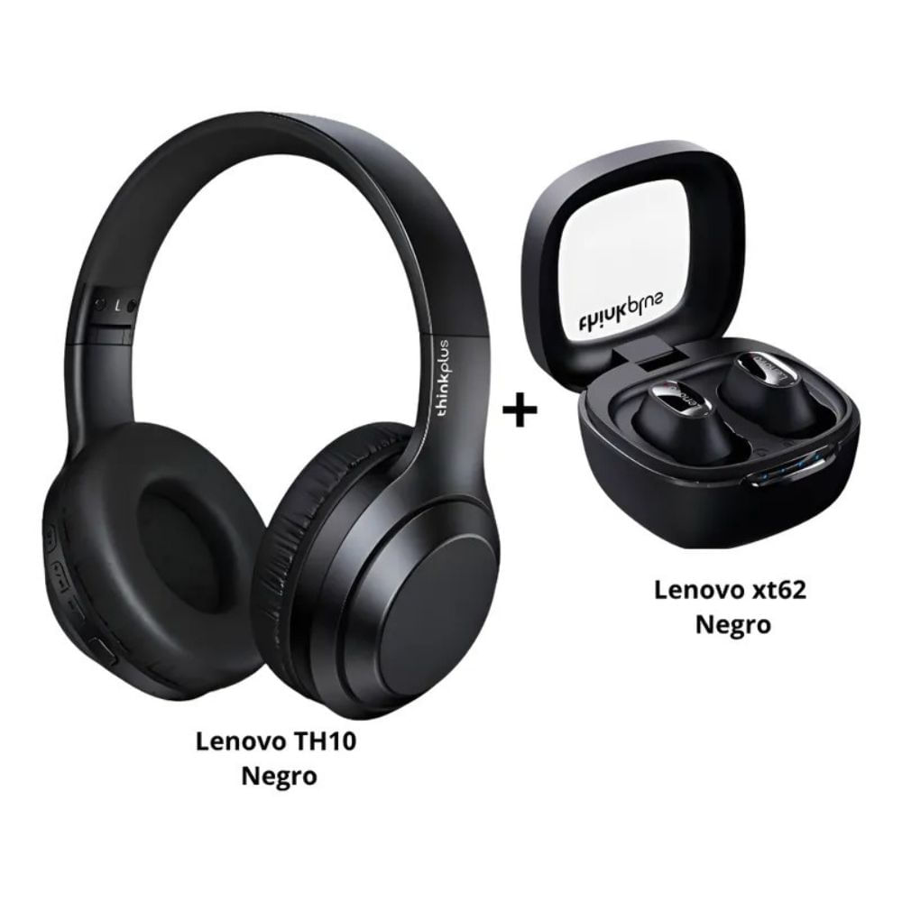 Audífonos Lenovo Th10 Negro + Audífonos Tws Lenovo Xt62 Negro