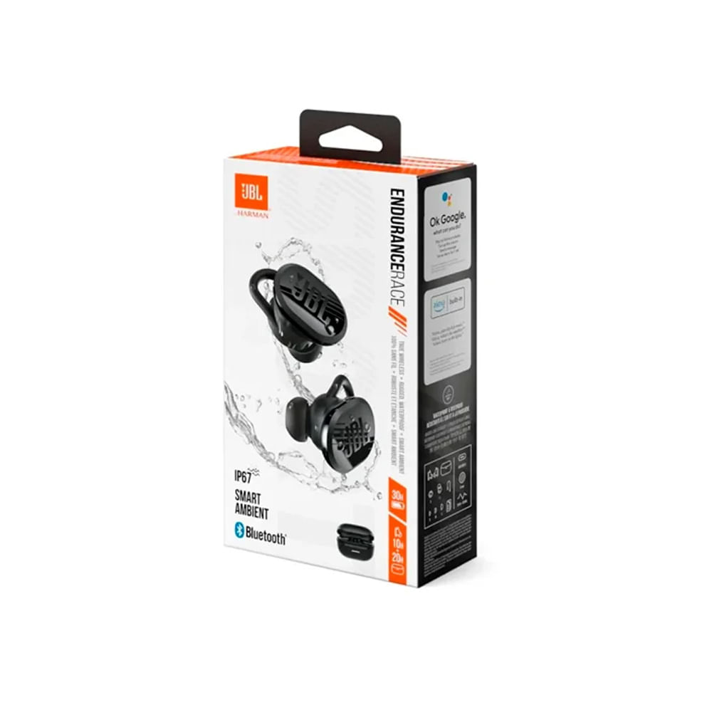 Auriculares JBL Endurance Race NC In-ear, Color Negro, Conectividad Bluetooth, Sonido Inmersivo