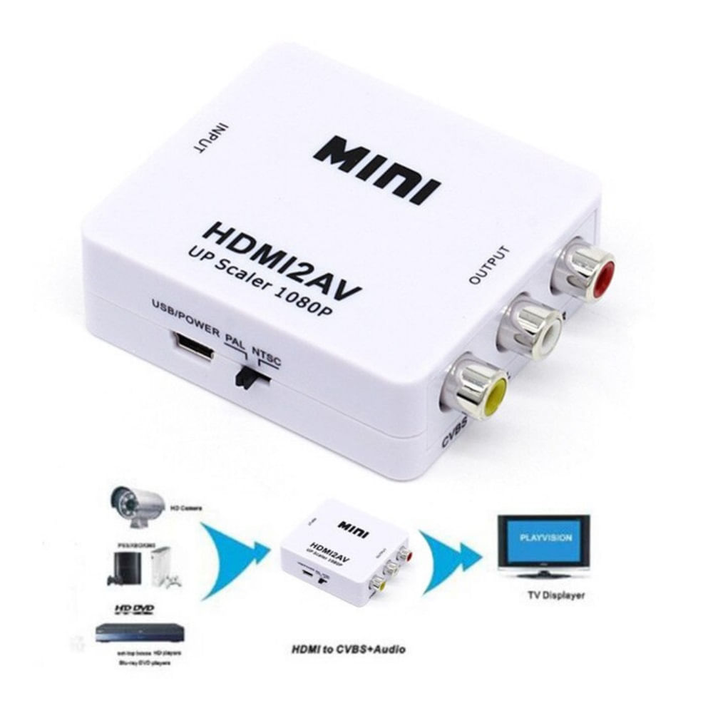 Adaptador Convertidor Hdmi A Rca C/audio Fullhd - 1080p