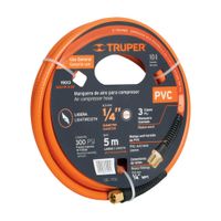 Rollo de 5 m de manguera 1/4'' de pvc para compresora Truper 19013
