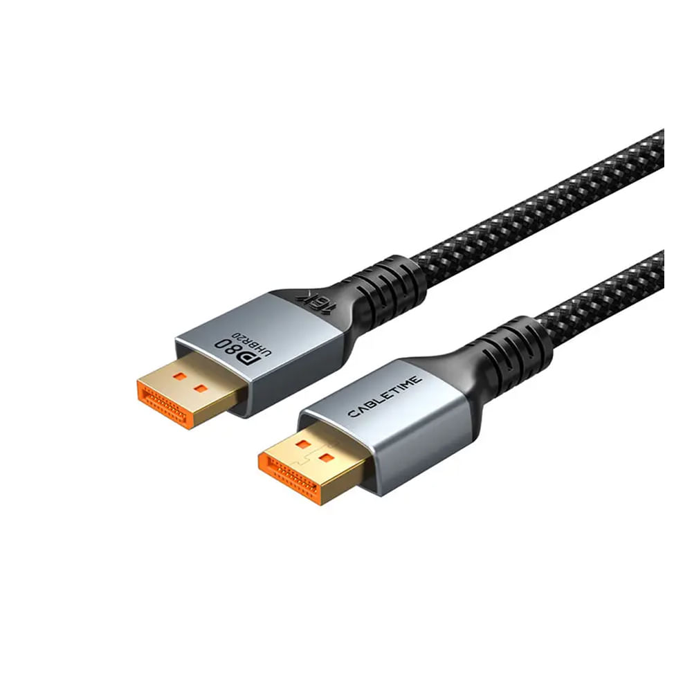 Cable DP a DP de 2m CABLETIME CD13L 80Gbps - Alta Velocidad, Conexión Estable y Duradera