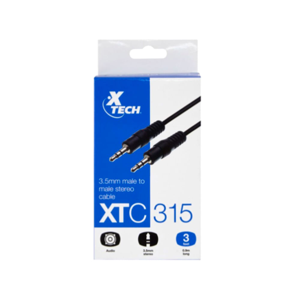 Cable de Audio 3.5mm Xtech Macho a Macho - Conexión Estéreo, Sonido de Alta Calidad
