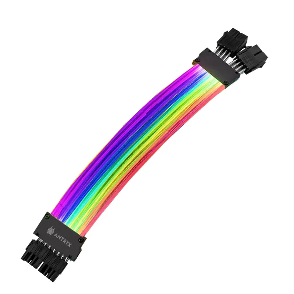 Cable extensor Antryx Spectrum 8-pin ARGB - Conexión brillante y flexible para tu setup gaming