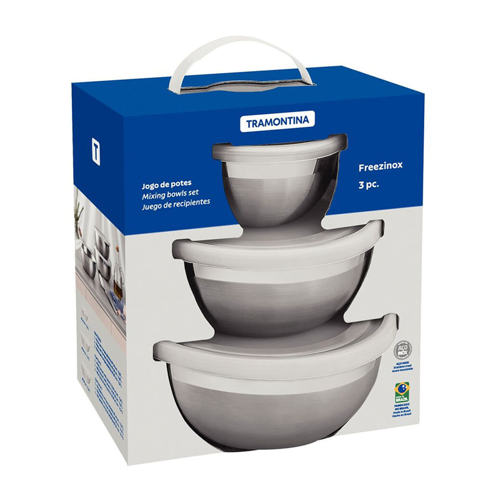 Juego de Taper Tramontina 3 Piezas Redondo Acero Inoxidable 64220160