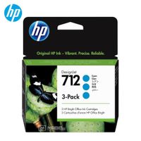 Cartucho de Tinta HP 712 3Pack Cian 3ED77A DesignJet T210 T250 T650 - 29ml
