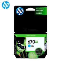 Cartucho de Tinta HP 670XL Cian CZ118AL Deskjet 3525 4615 4625 5525 Original