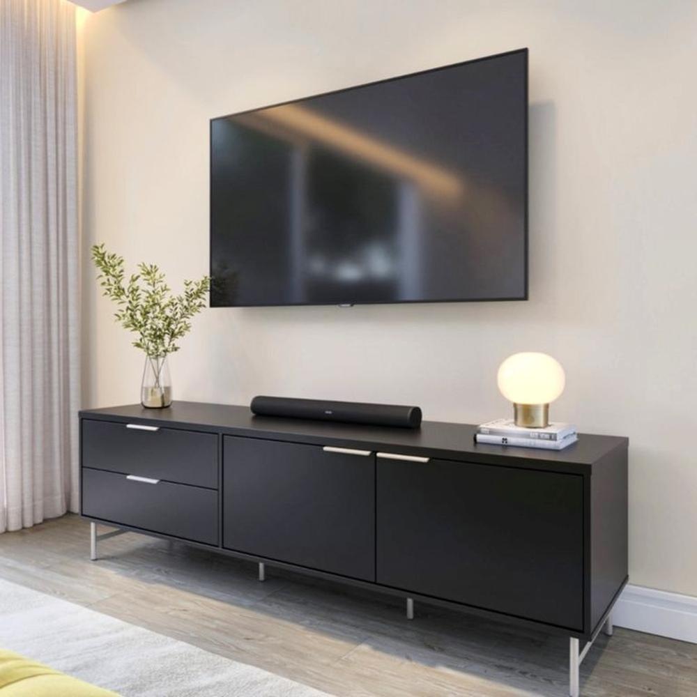 MESA DE TV YVES NEGRO CHAMPAGNE 75