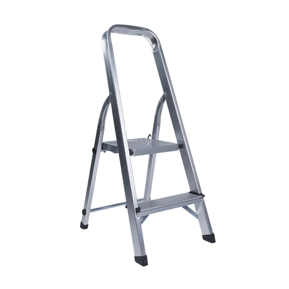 Escalera Tijera 2 Pasos Werken Aluminio Plataforma Plata