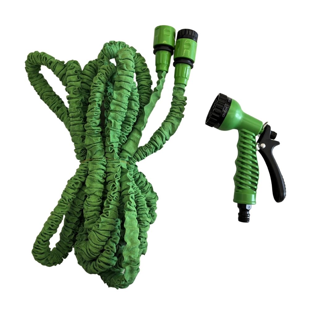 Manguera Extensible 15m con Pistola 7 Funciones Orange