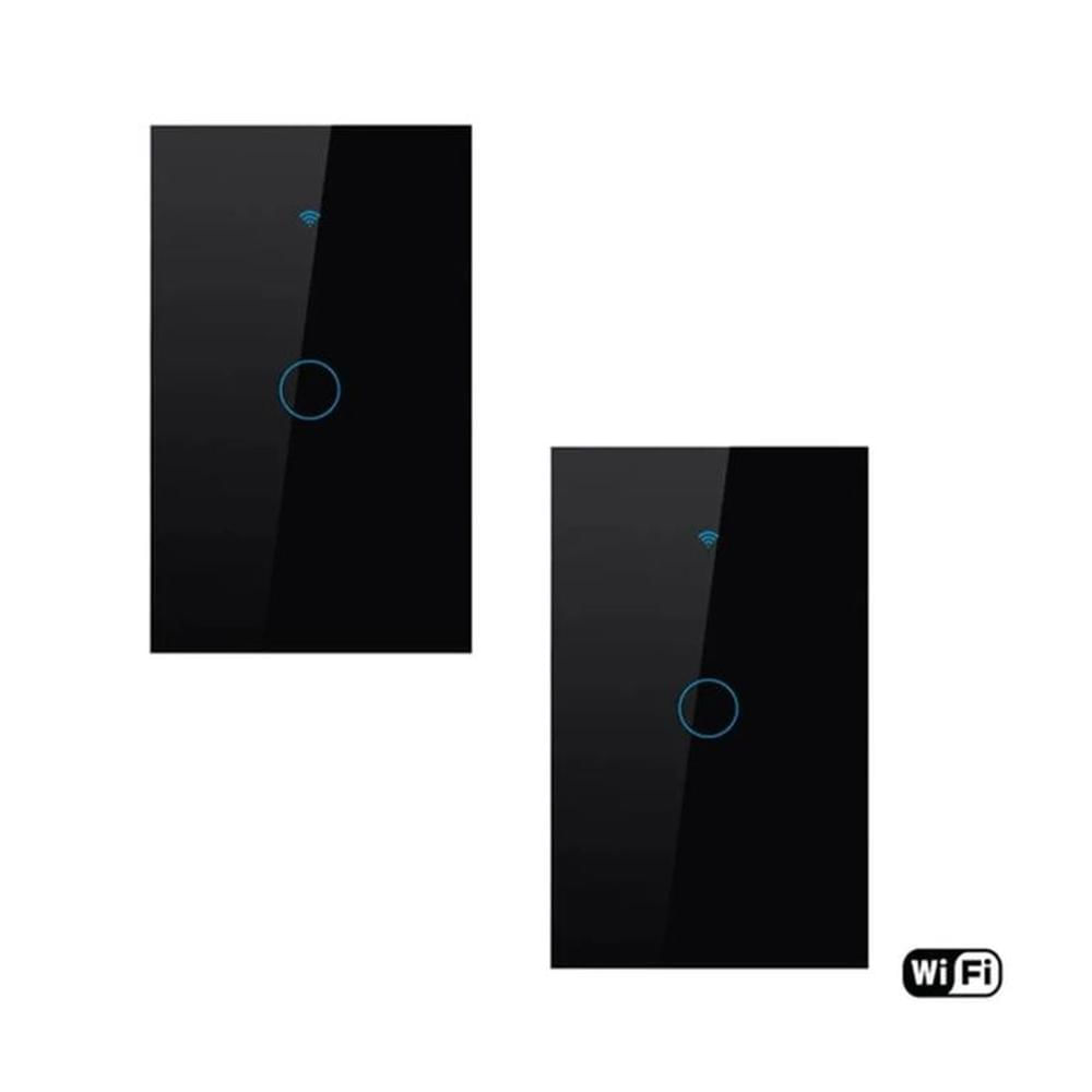 PACK X2 INTERRUPTOR SMART WIFI ALEXA GOOGLE 1 BOTÓN NEGRO
