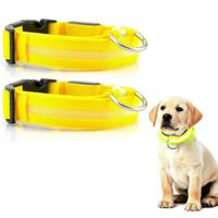 PACK X2 COLLAR LED PARA MASCOTA AMARILLO TALLA L