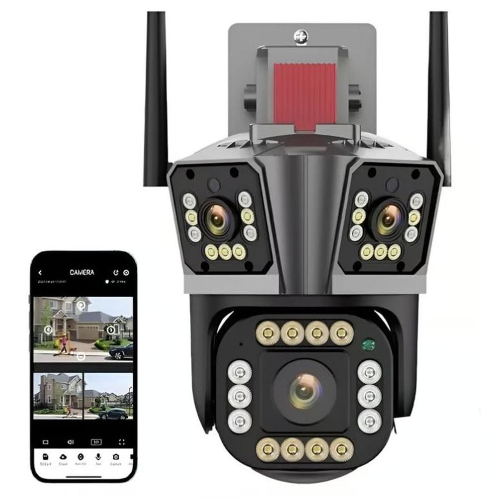 Cámara de seguridad Para Exteriores Wifi Triple Lente 360 PTZ UHD