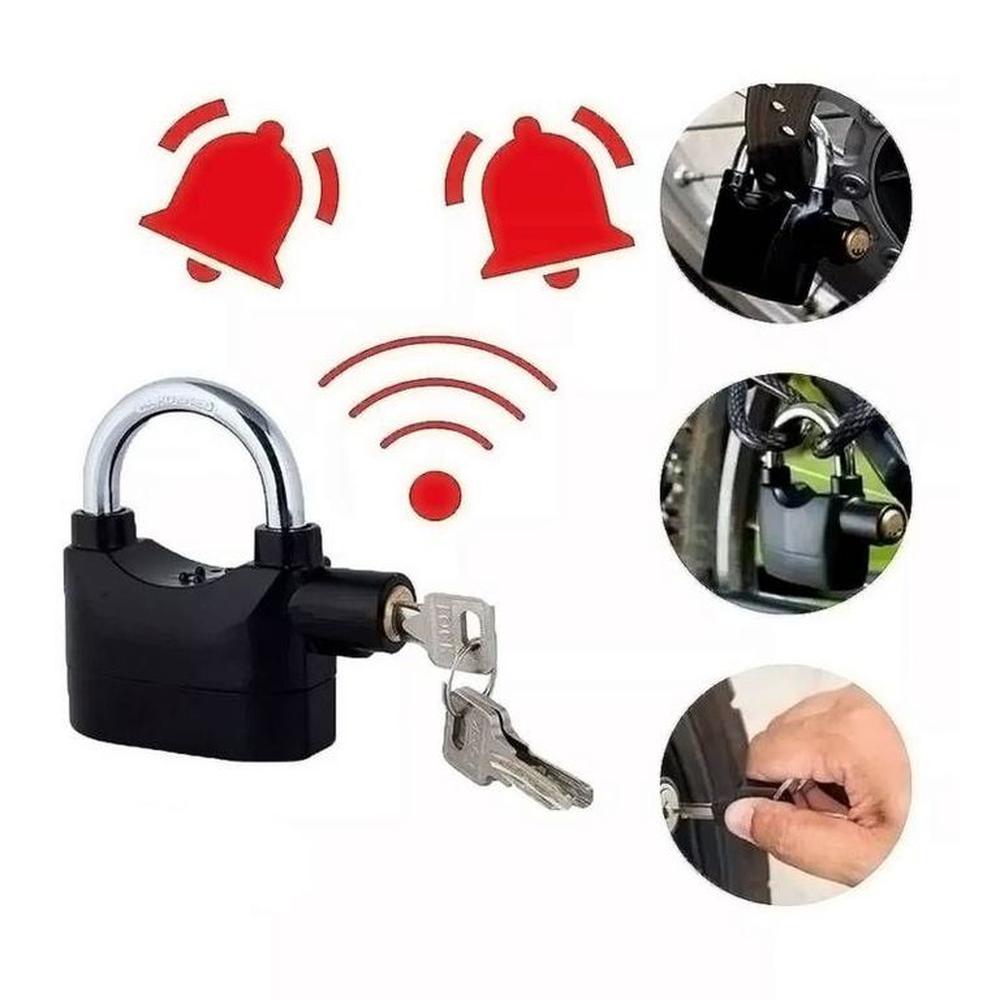 Candado con Alarma 110Decibeles 110db Cuidado Proteccion Moto Casa Negocio