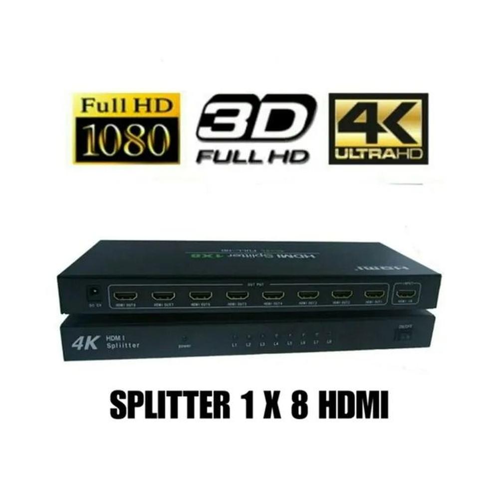 Hdmi Splitter 1x8 1.4 Full Hd 4k Multiplica Señal Conecta 8 tvs