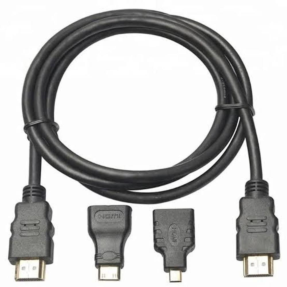 Cable HDMI 3 en 1 para HDTV y Mini HDMI y Micro HDMI 150cm