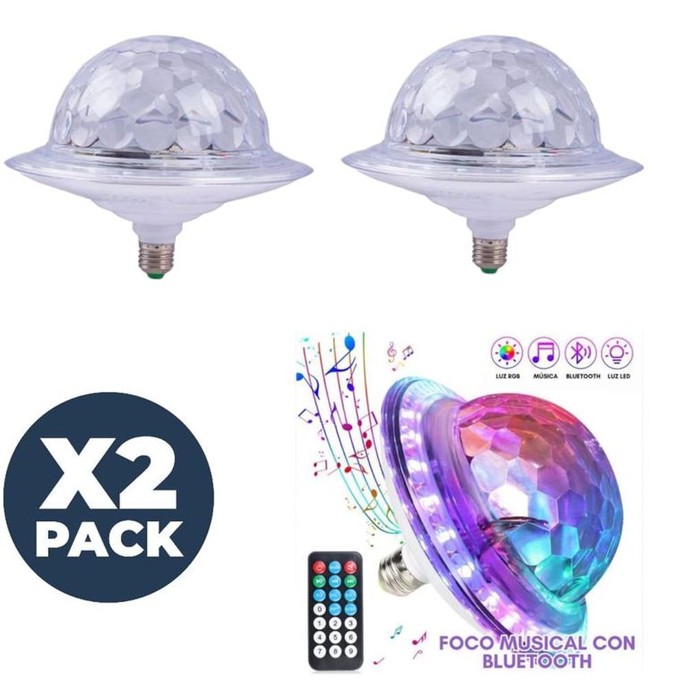 x2 Luz LED Fiesta UFO con Bluetooth y Efecto Bola de Cristal Mágica