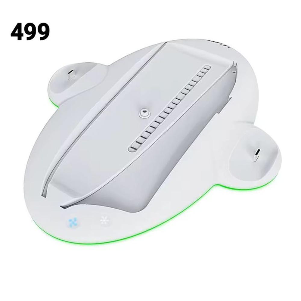 Porta PS5 Cooler + Cargador Doble de Mandos PS5Slim RGB para Consola