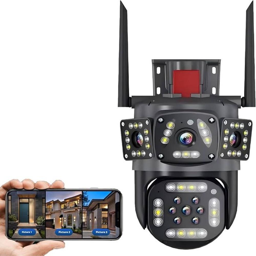 Cámara IP WiFi 4 Lentes con Detección de Movimiento hasta 128GB