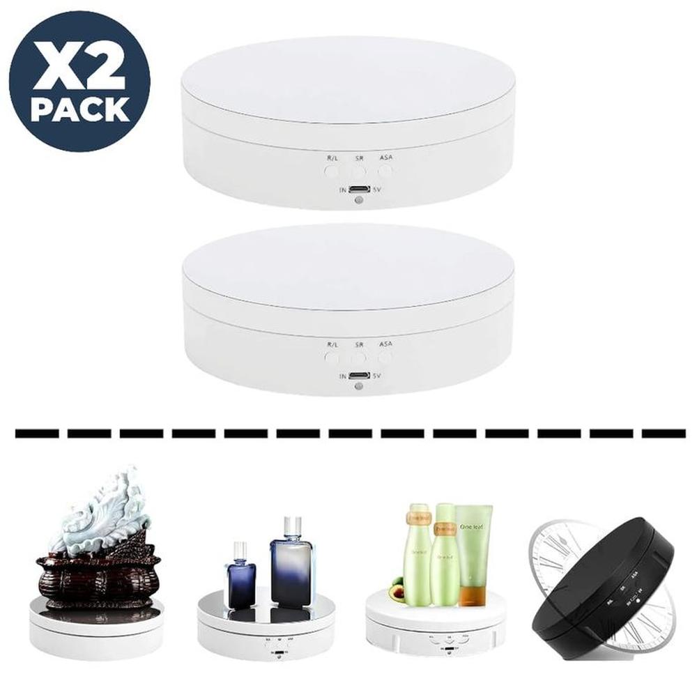 Duo x2 Exhibidor Eléctrico Giratorio con 3 Velocidades para Productos