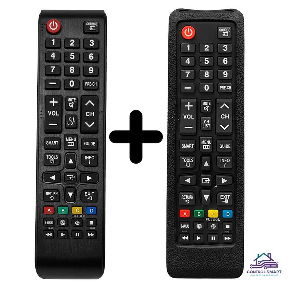 Control remoto samsung smart tv + funda protector - negro