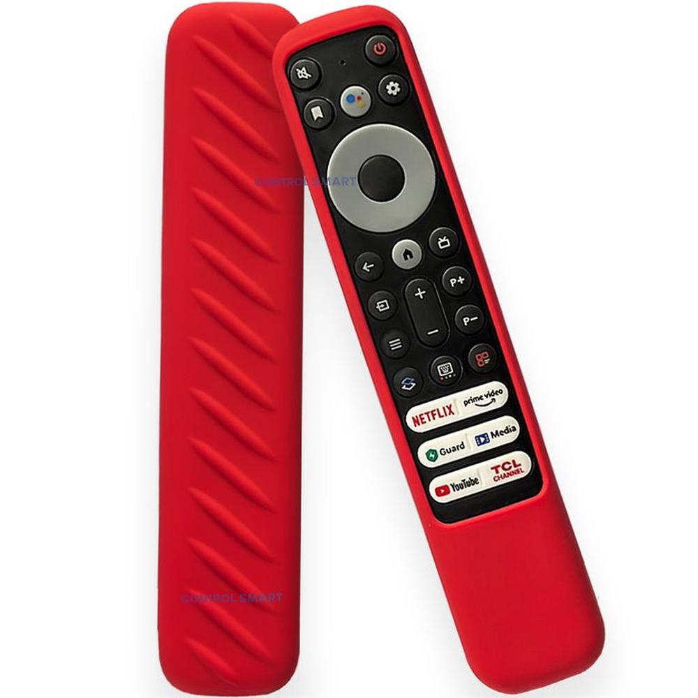 Funda Antideslizante Para Control TCL Máxima Protección-Rojo