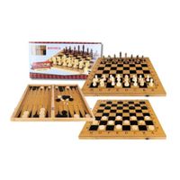 Tablero Grande de Madera Set Multifuncional de Ajedrez 3en1