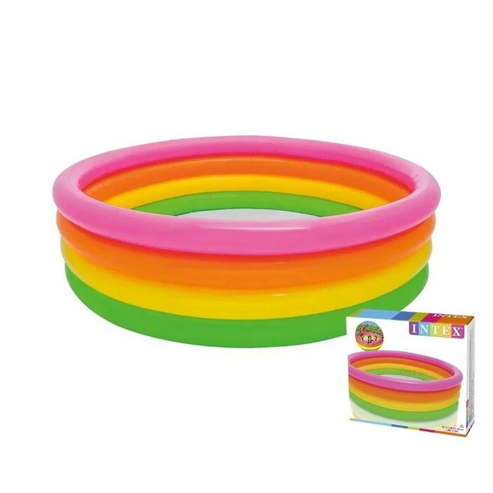Piscina Redonda Inflable 4 Anillos Coloridos 168 Cm