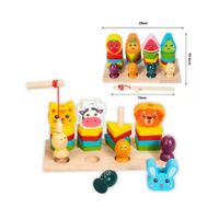 Juego Montessori Plantado de Pesca y Enhebrado para Niños