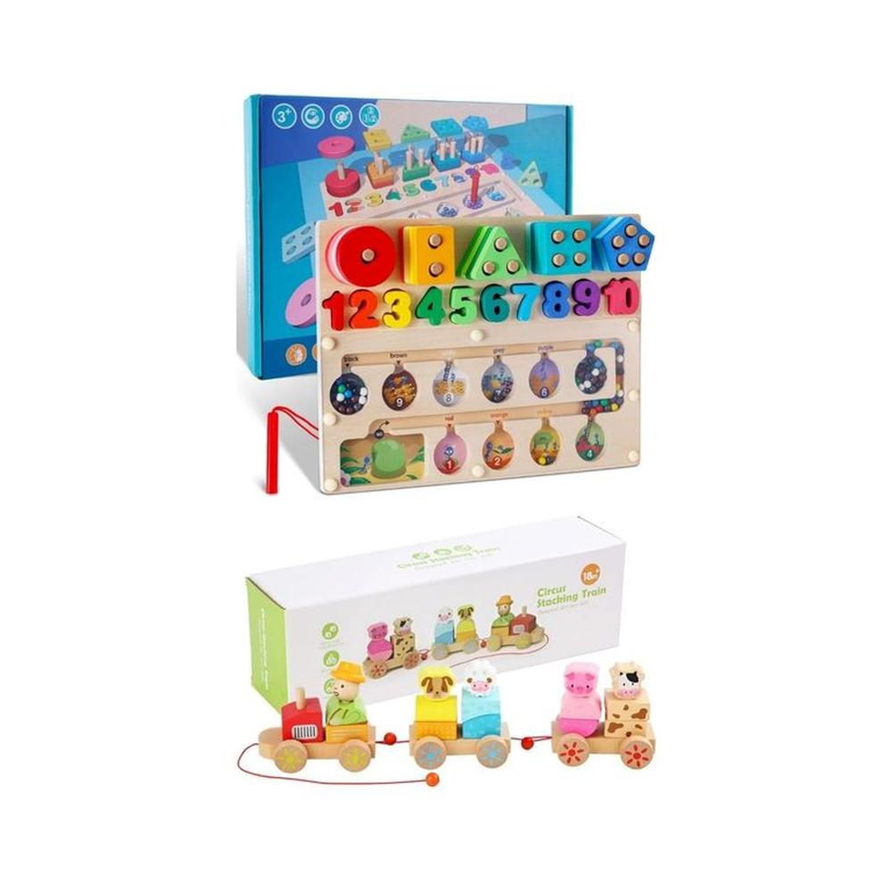 Pack Montessori Tren con Animalitos + Laberinto Magnético