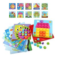 Juego Tablero Mosaico Colorido Button Idea para Niños