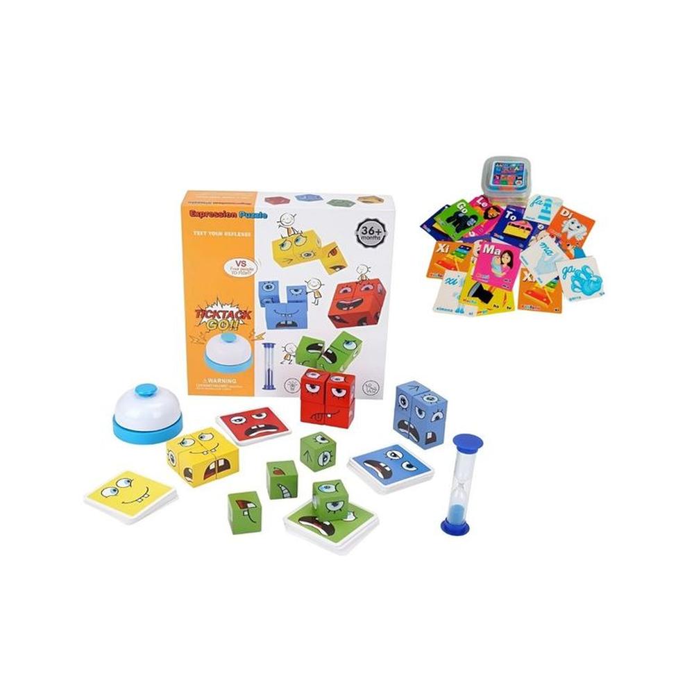 Pack Didáctico Cubos Emociones + Tarjetas Léxicas para Niños