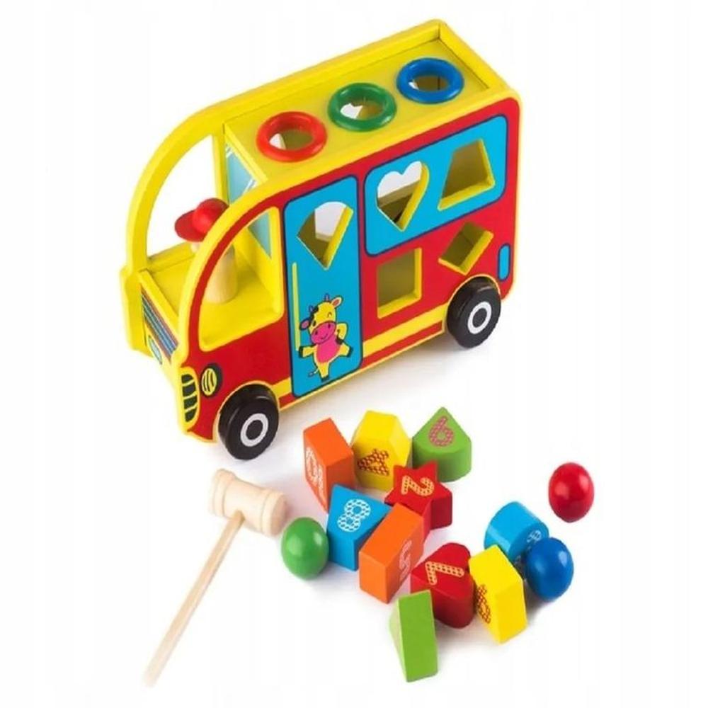 Juguete Didáctico Bus Escolar con Figuras Geométricas encaje