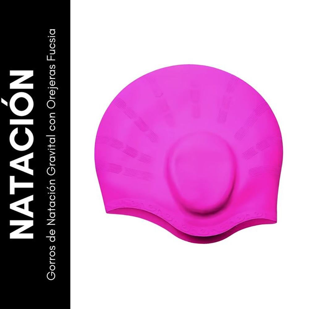 Gorro De Natacion Silico Con Orejera Gravital Fucsia