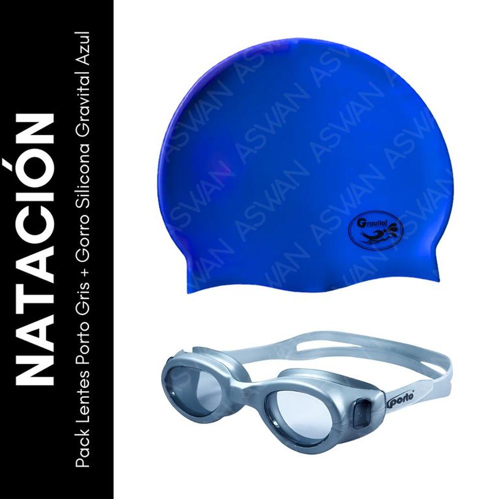Pack Lentes Porto Gris + Gorro Silicona Gravital Azul
