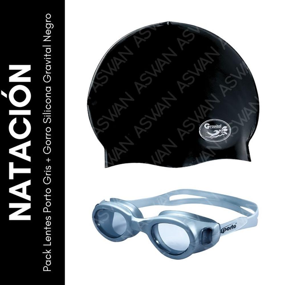 Pack Lentes Porto Gris + Gorro Silicona Gravital Negro