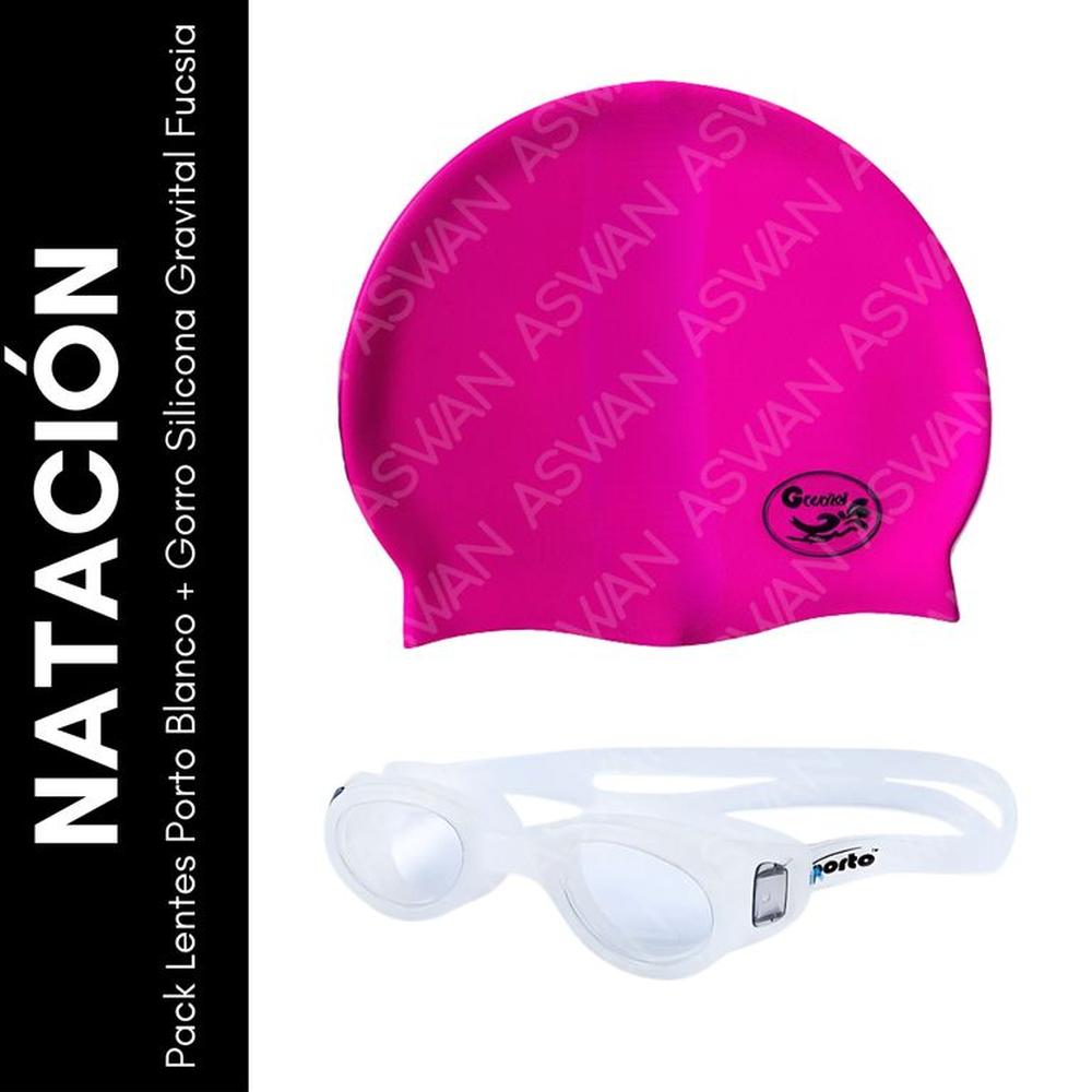 Pack Lentes Porto Blanco + Gorro Silicona Gravital Fucsia