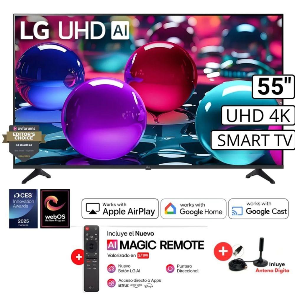Televisor Lg 55"" Ultra HD 4K AI ThinQ 55UA7300 Modelo 2025 + Antena Digital + Magic Remote