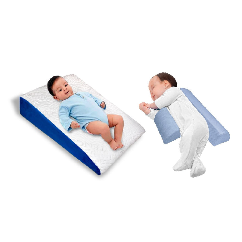 Cojín Antireflujo y Anticaídas Posicionador Bebé Memory Foam  Celeste  Teraflex