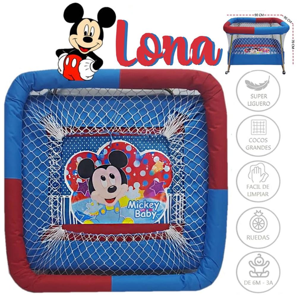 Corral Con Ruedas para Bebes Acolchado Lona Niño