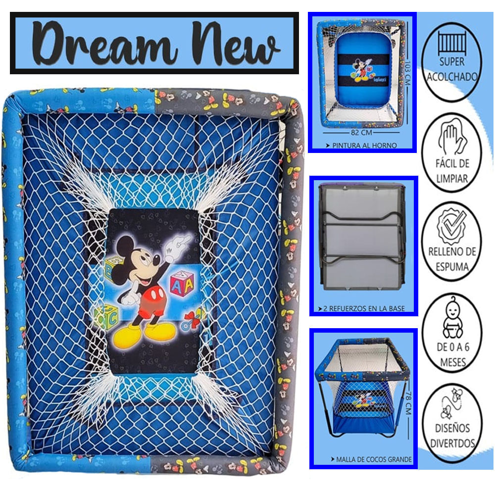 Cuna Corral para Bebe Dream New Azul
