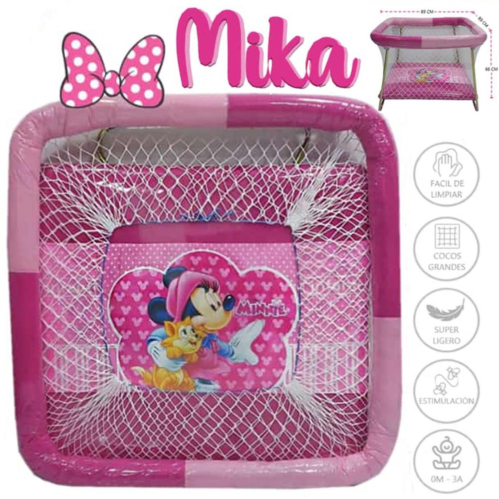 Corral Con Ruedas para Bebes Acolchado MIKA Niña