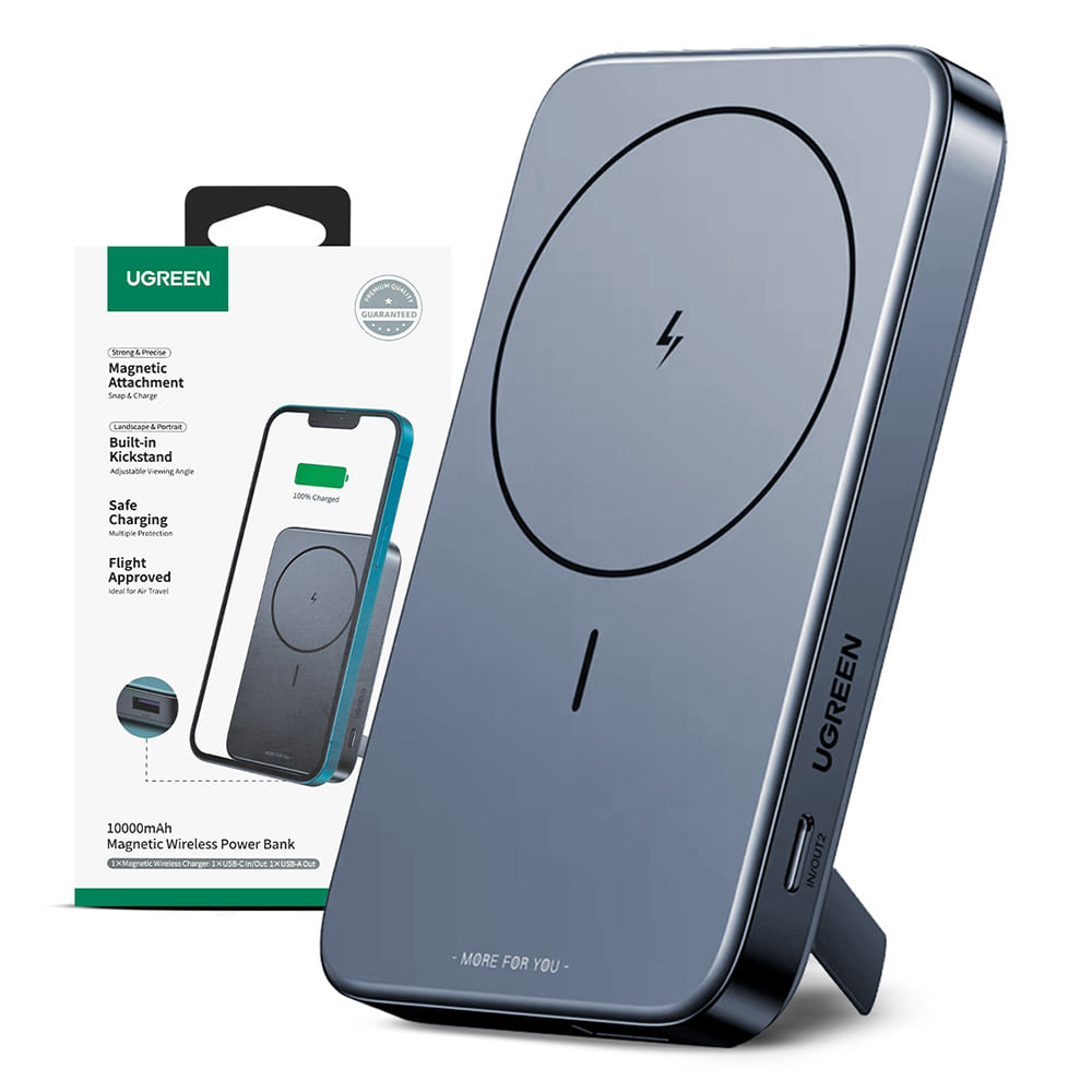 Power Bank Magnetico Ugreen 10000 Mah Tipo C & A 20w Soporte