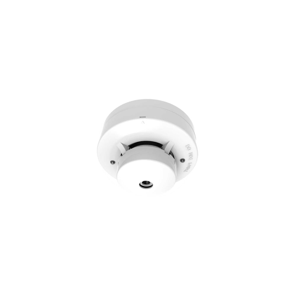 Sensor de humo cableado HIKVISION de 4 hilos, detección rápida y segura para tu hogar o negocio.