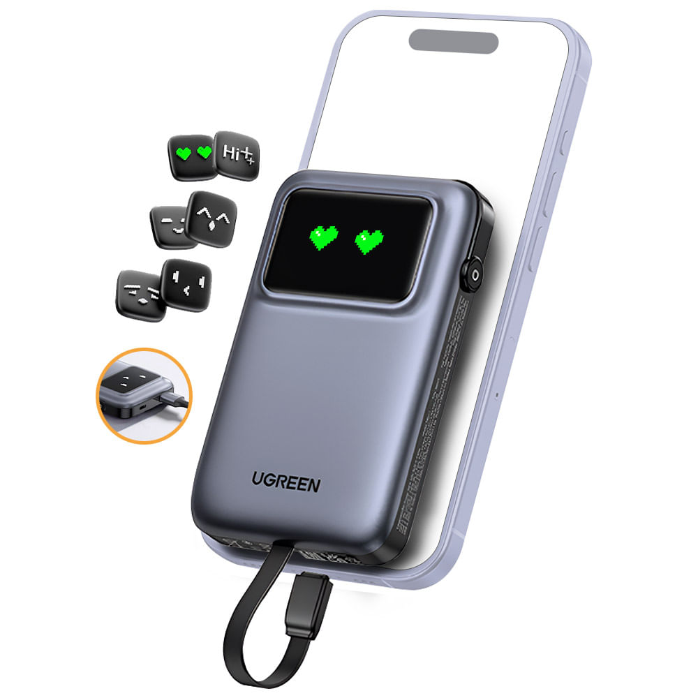Power Bank Ugreen Tipo C 10000 Mah 30w Cable Integrado Pb511
