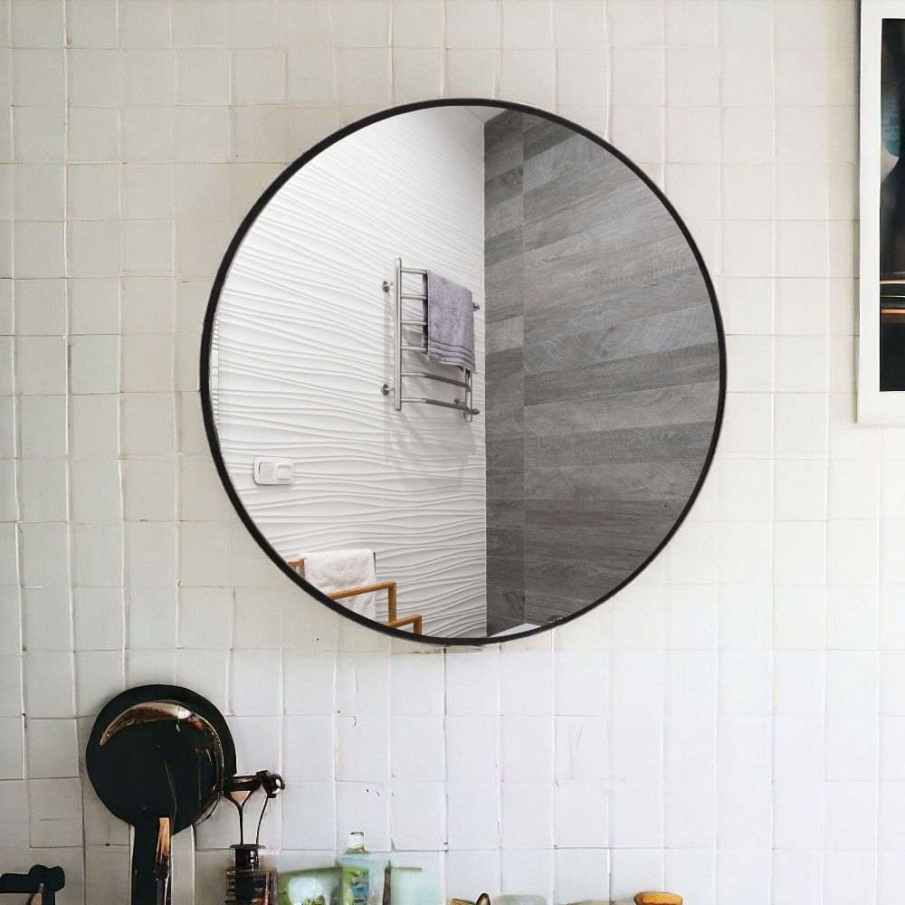 Espejo Redondo con Marco Metálico 65x65cm Orange