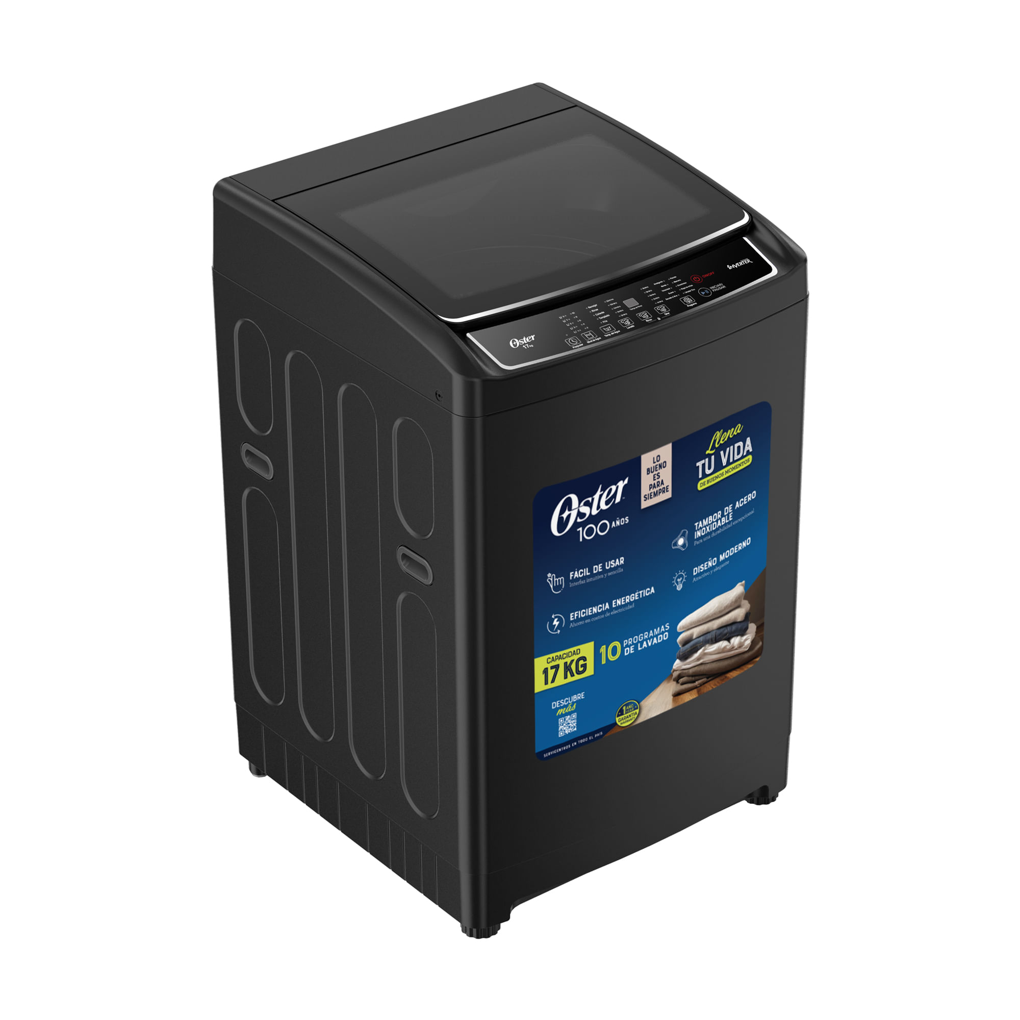 Lavadora OSTER Carga Superior 17Kg OS-PWSMD17WBSI Negro