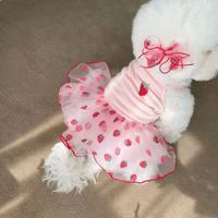 Vestido De Fresa Ropa Disfraz Para Mascotas